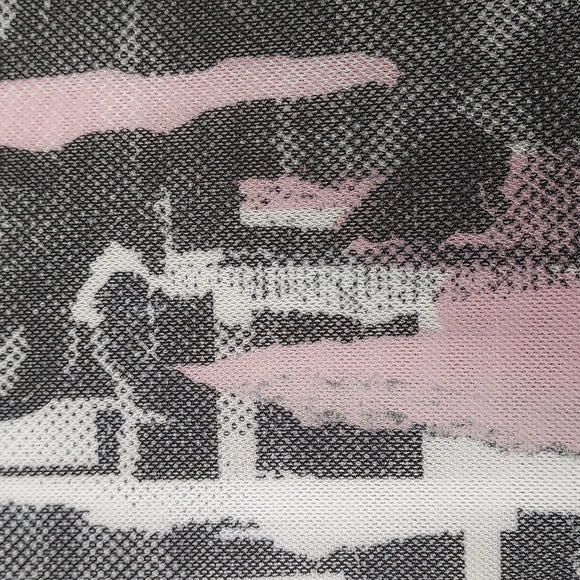 The Ragged Priest Multicolored Mesh Abstract Eyes Lips Print Long Sleeve Top 14 - Picture 6 of 9